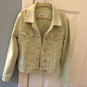 Green denim jacket